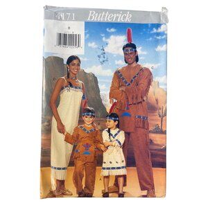 90s Butterick 4171 Costume Pattern Size XS-Large Childrens Native American CUT